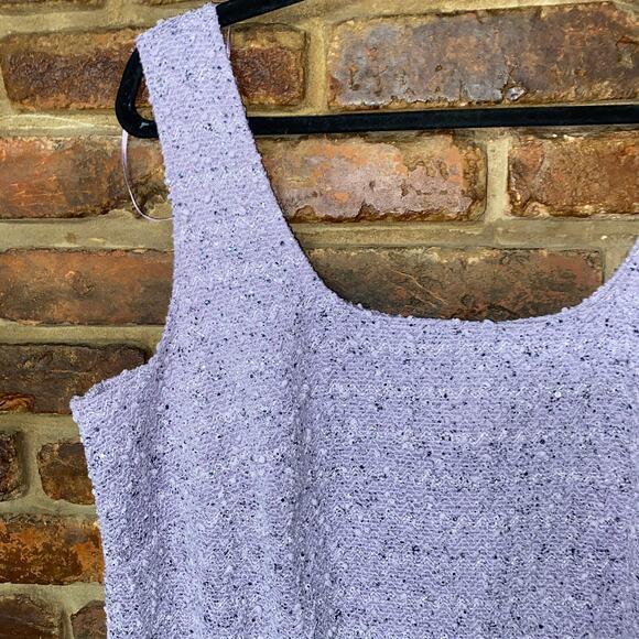 Alex Evenings Vintage Lilac Purple Embellished Sequined Knit Tank Top Women's 2X - Picture 2 of 6